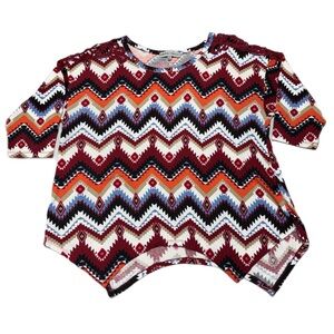 Absolutely Famous Women’s Colorful Zigzag Shirt Size 2X